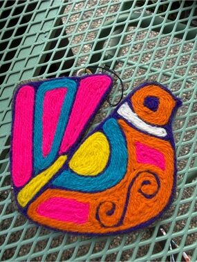 Mexican Folk Art Yarn Bird Ornament
